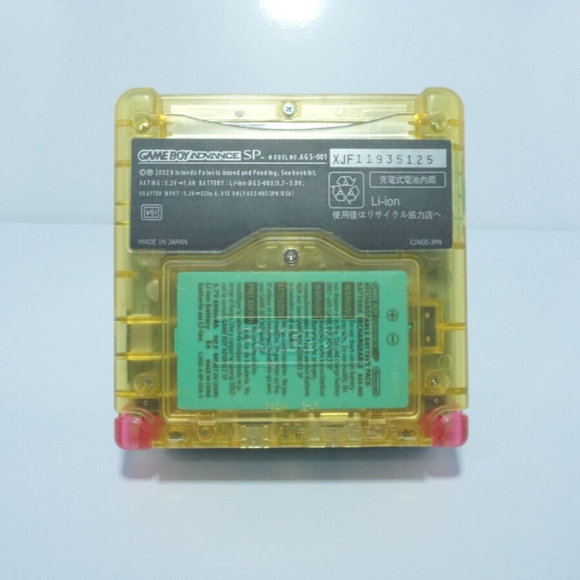 Clear Yellow with Glowing Buttons Nintendo Game Boy Advance SP AGS-101 GBA SP - Picture 6 of 10